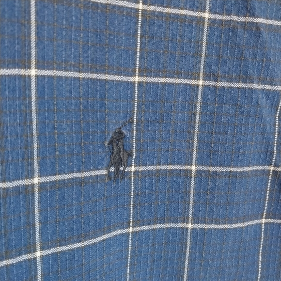 Ralph Lauren Blair Shirt Mens L Plaid Blue Short Sleeve 100 Percent Cott… - Picture 4 of 5